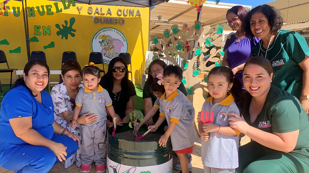 Jardines infantiles de la Junji Arica reciben árboles nativos de Conaf